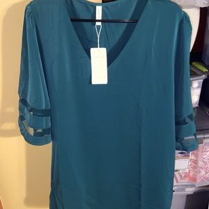Plus size Forest green blouse.